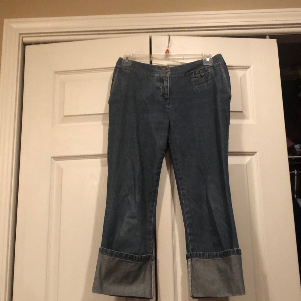 JJill 2P Wide Cuffs - Denim Capris